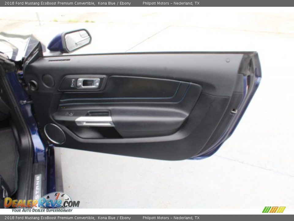 2018 Ford Mustang EcoBoost Premium Convertible Kona Blue / Ebony Photo #24
