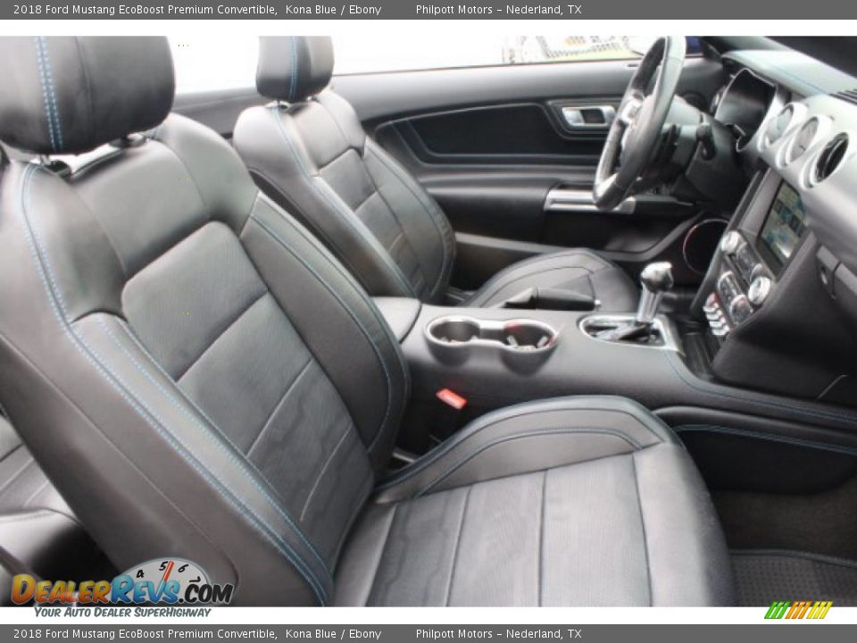 2018 Ford Mustang EcoBoost Premium Convertible Kona Blue / Ebony Photo #25