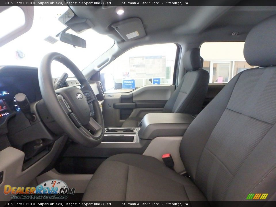 2019 Ford F150 XL SuperCab 4x4 Magnetic / Sport Black/Red Photo #6
