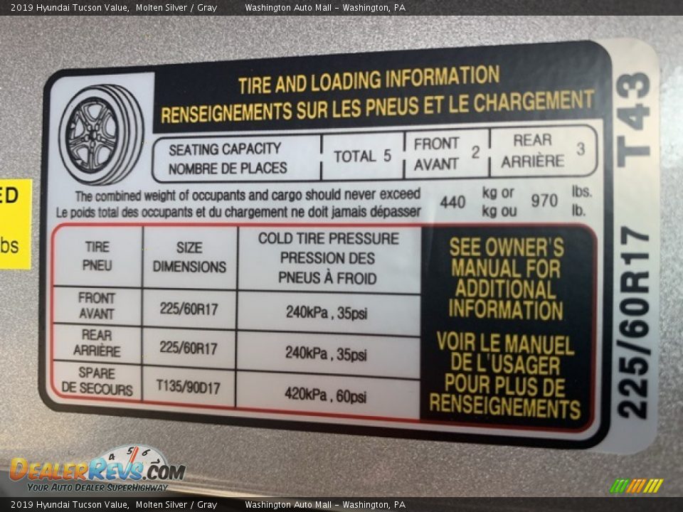 2019 Hyundai Tucson Value Molten Silver / Gray Photo #9