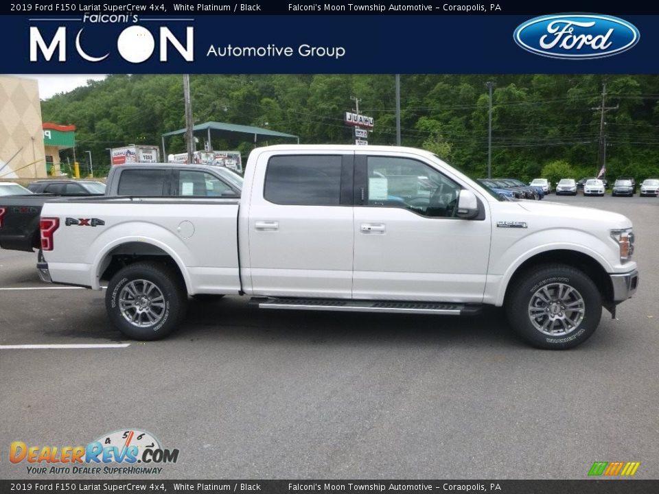 2019 Ford F150 Lariat SuperCrew 4x4 White Platinum / Black Photo #1