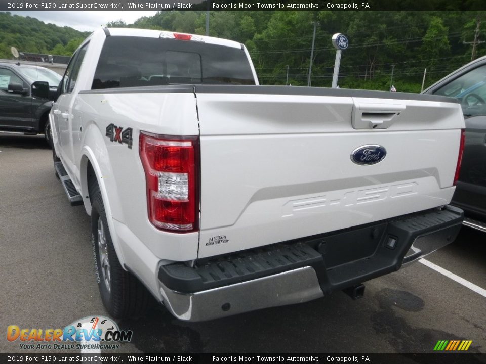 2019 Ford F150 Lariat SuperCrew 4x4 White Platinum / Black Photo #3