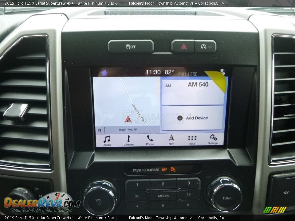 2019 Ford F150 Lariat SuperCrew 4x4 White Platinum / Black Photo #13