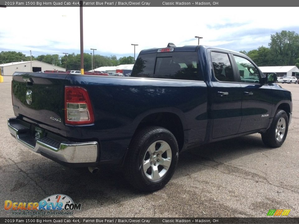 2019 Ram 1500 Big Horn Quad Cab 4x4 Patriot Blue Pearl / Black/Diesel Gray Photo #6