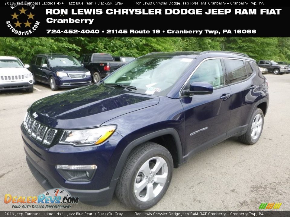 2019 Jeep Compass Latitude 4x4 Jazz Blue Pearl / Black/Ski Gray Photo #1