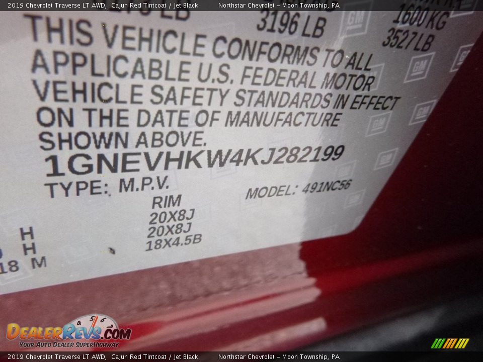 2019 Chevrolet Traverse LT AWD Cajun Red Tintcoat / Jet Black Photo #18