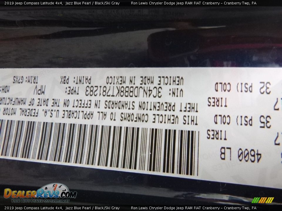2019 Jeep Compass Latitude 4x4 Jazz Blue Pearl / Black/Ski Gray Photo #14
