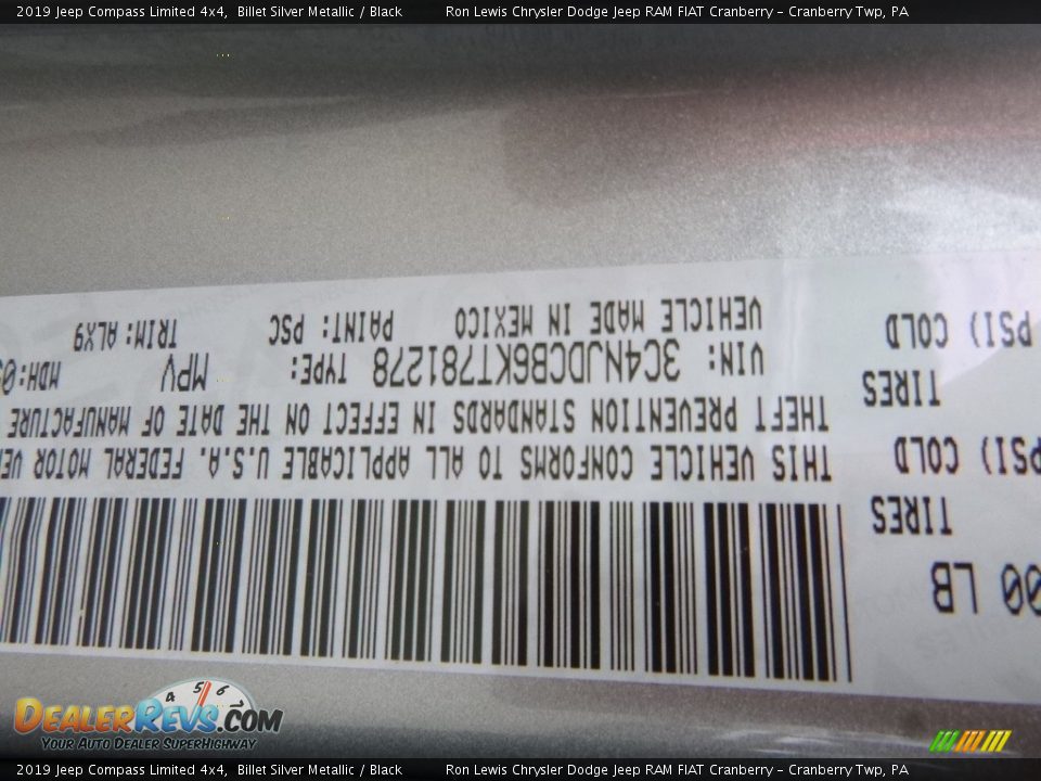 2019 Jeep Compass Limited 4x4 Billet Silver Metallic / Black Photo #15