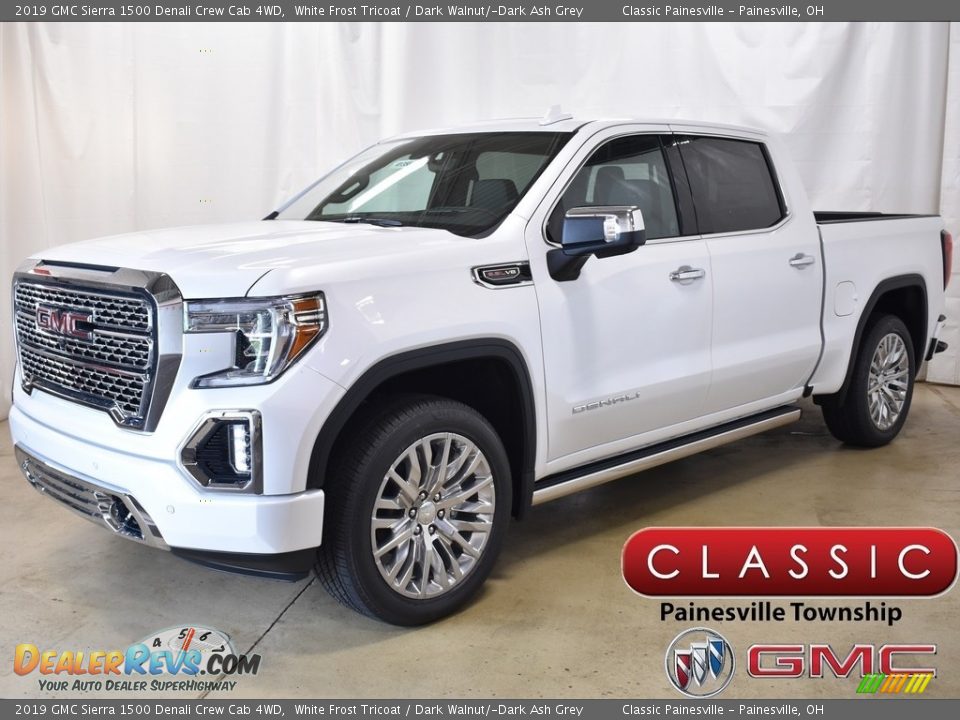2019 GMC Sierra 1500 Denali Crew Cab 4WD White Frost Tricoat / Dark Walnut/­Dark Ash Grey Photo #1
