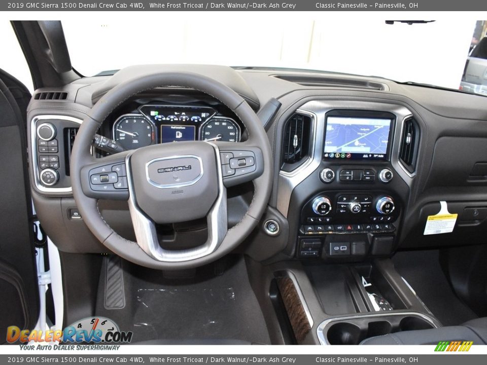 2019 GMC Sierra 1500 Denali Crew Cab 4WD White Frost Tricoat / Dark Walnut/­Dark Ash Grey Photo #9