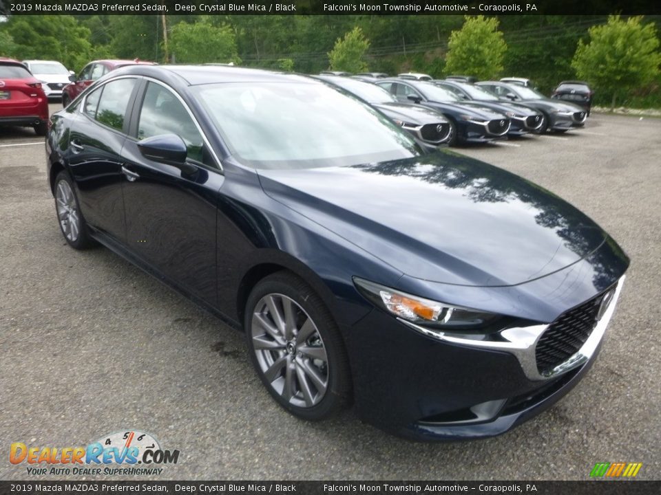 2019 Mazda MAZDA3 Preferred Sedan Deep Crystal Blue Mica / Black Photo #3