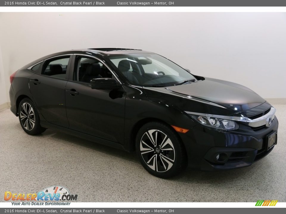2016 Honda Civic EX-L Sedan Crystal Black Pearl / Black Photo #1
