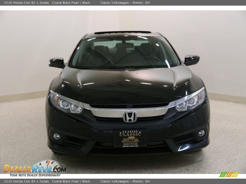 2016 Honda Civic EX-L Sedan Crystal Black Pearl / Black Photo #2
