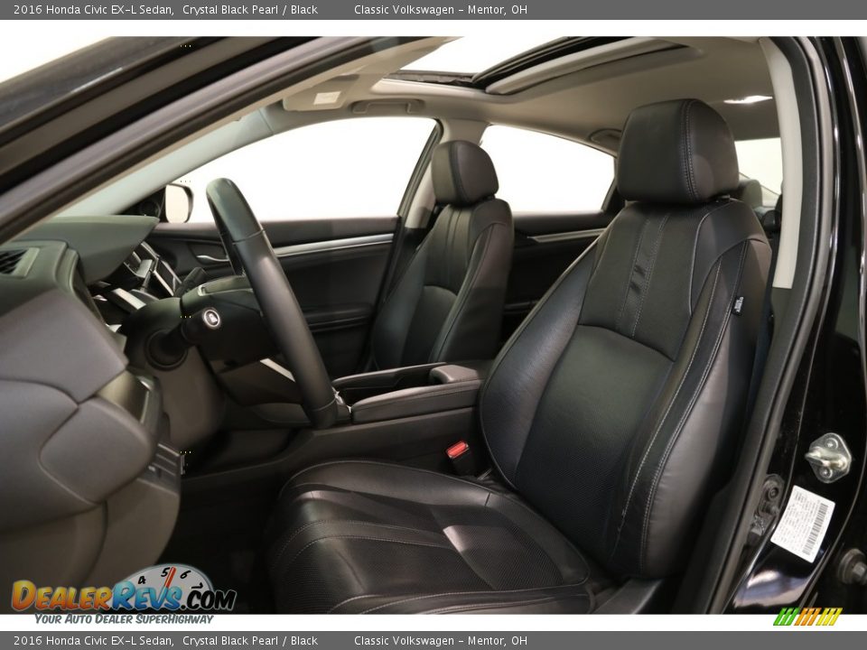 2016 Honda Civic EX-L Sedan Crystal Black Pearl / Black Photo #5