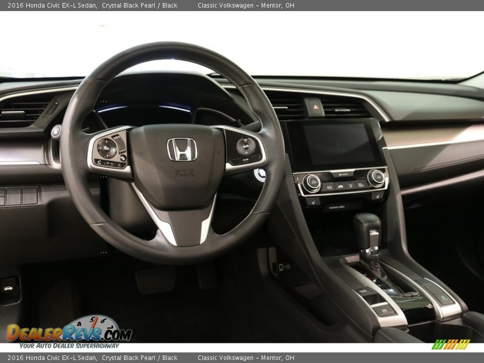 2016 Honda Civic EX-L Sedan Crystal Black Pearl / Black Photo #6