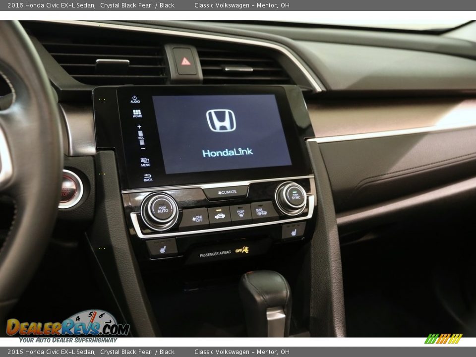 2016 Honda Civic EX-L Sedan Crystal Black Pearl / Black Photo #9