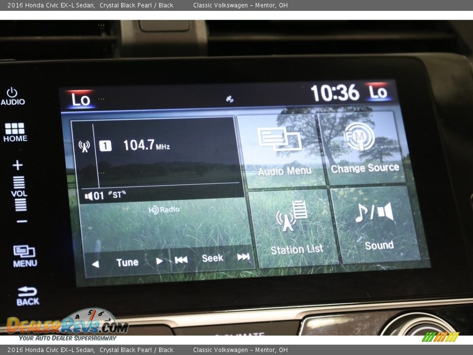 2016 Honda Civic EX-L Sedan Crystal Black Pearl / Black Photo #11