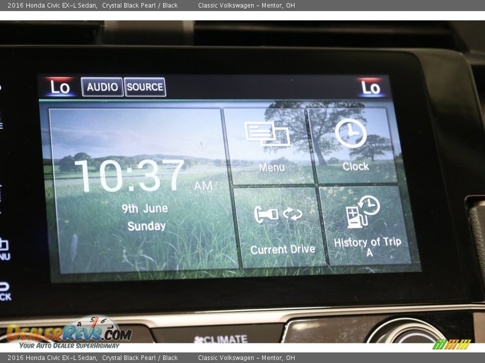 2016 Honda Civic EX-L Sedan Crystal Black Pearl / Black Photo #13