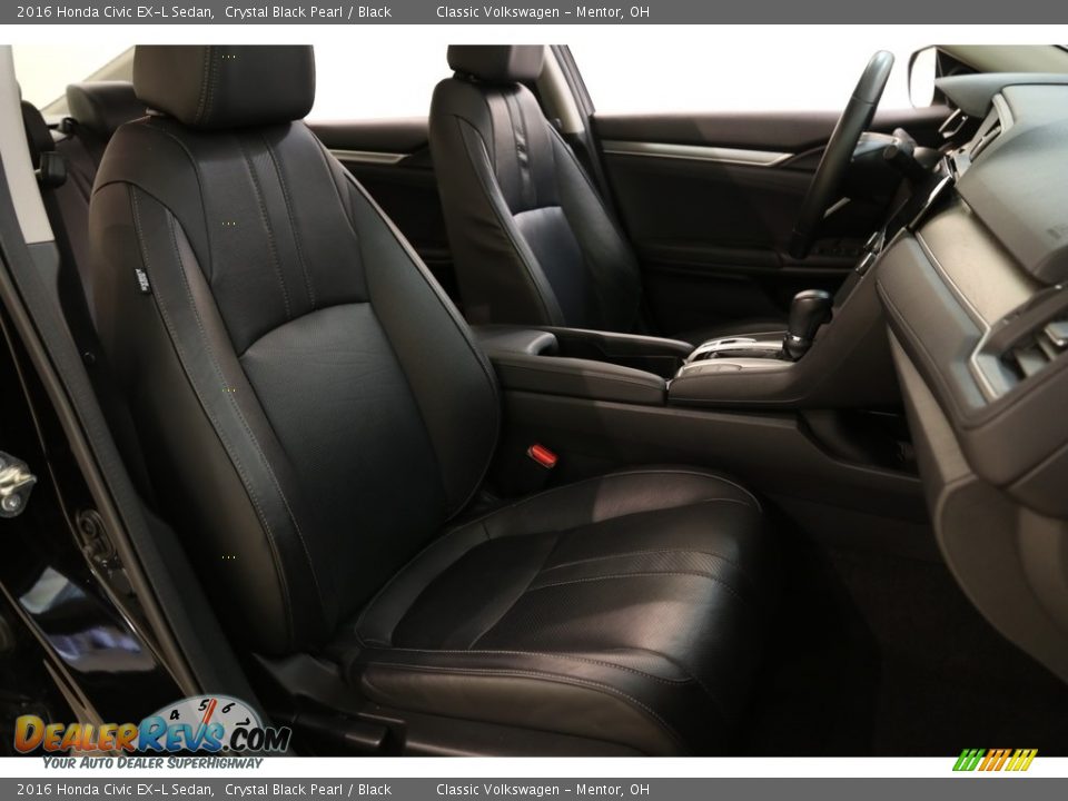 2016 Honda Civic EX-L Sedan Crystal Black Pearl / Black Photo #14