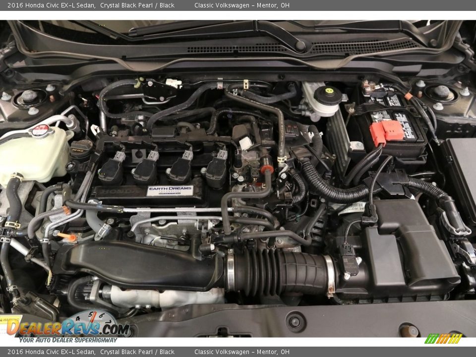 2016 Honda Civic EX-L Sedan Crystal Black Pearl / Black Photo #19