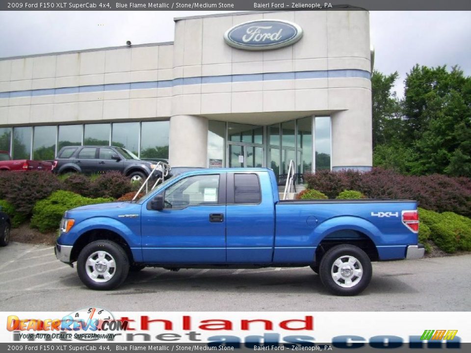 2009 Ford F150 XLT SuperCab 4x4 Blue Flame Metallic / Stone/Medium Stone Photo #1