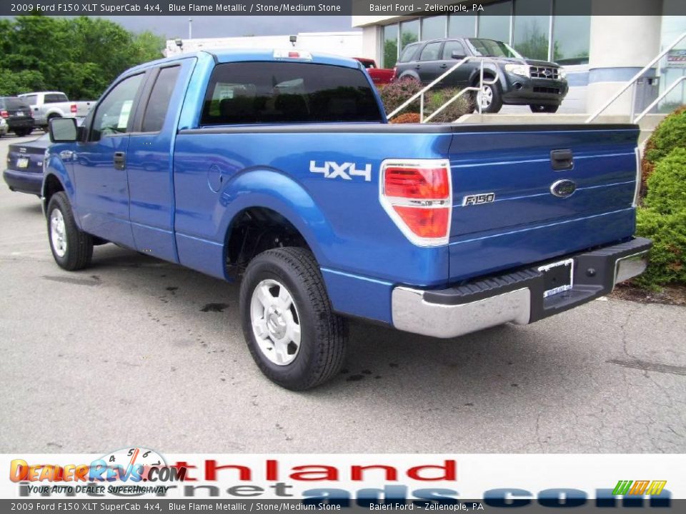 2009 Ford F150 XLT SuperCab 4x4 Blue Flame Metallic / Stone/Medium Stone Photo #2