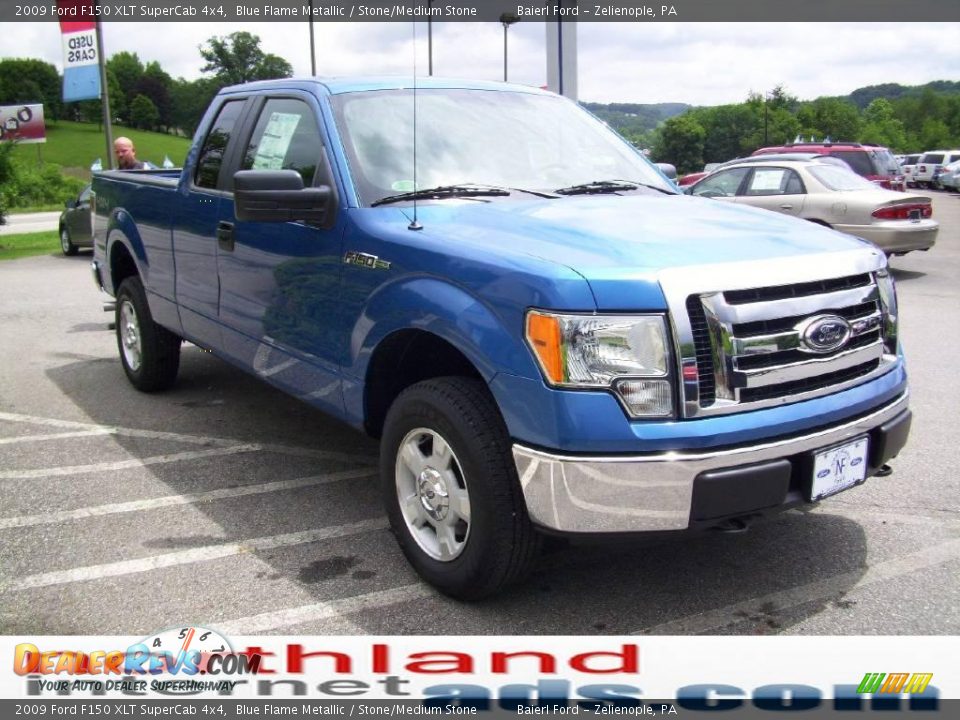 2009 Ford F150 XLT SuperCab 4x4 Blue Flame Metallic / Stone/Medium Stone Photo #5