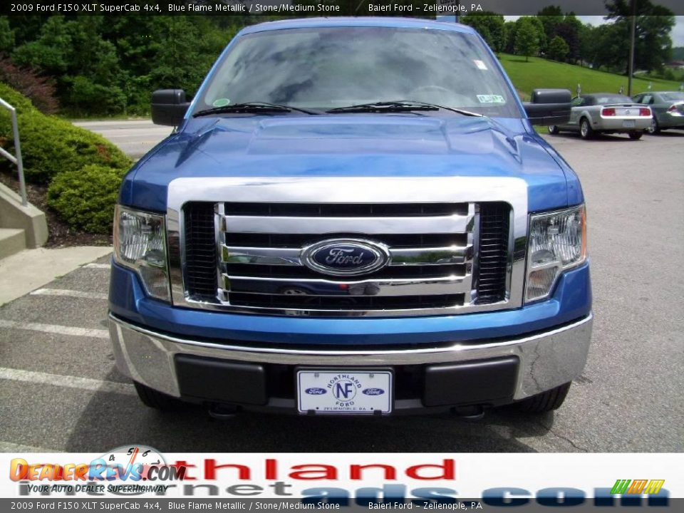 2009 Ford F150 XLT SuperCab 4x4 Blue Flame Metallic / Stone/Medium Stone Photo #6