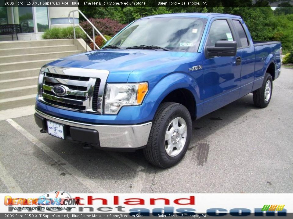 2009 Ford F150 XLT SuperCab 4x4 Blue Flame Metallic / Stone/Medium Stone Photo #7