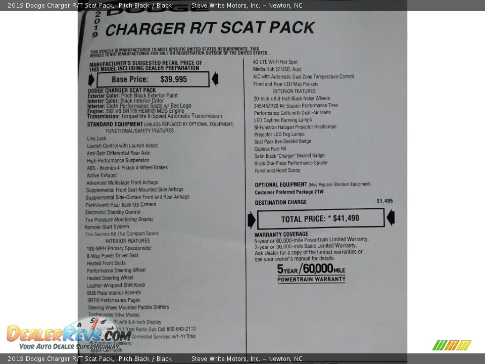 2019 Dodge Charger R/T Scat Pack Pitch Black / Black Photo #35