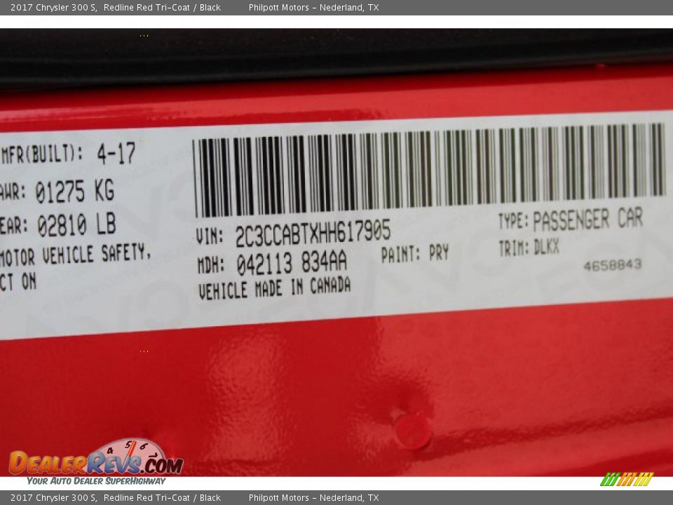 2017 Chrysler 300 S Redline Red Tri-Coat / Black Photo #27