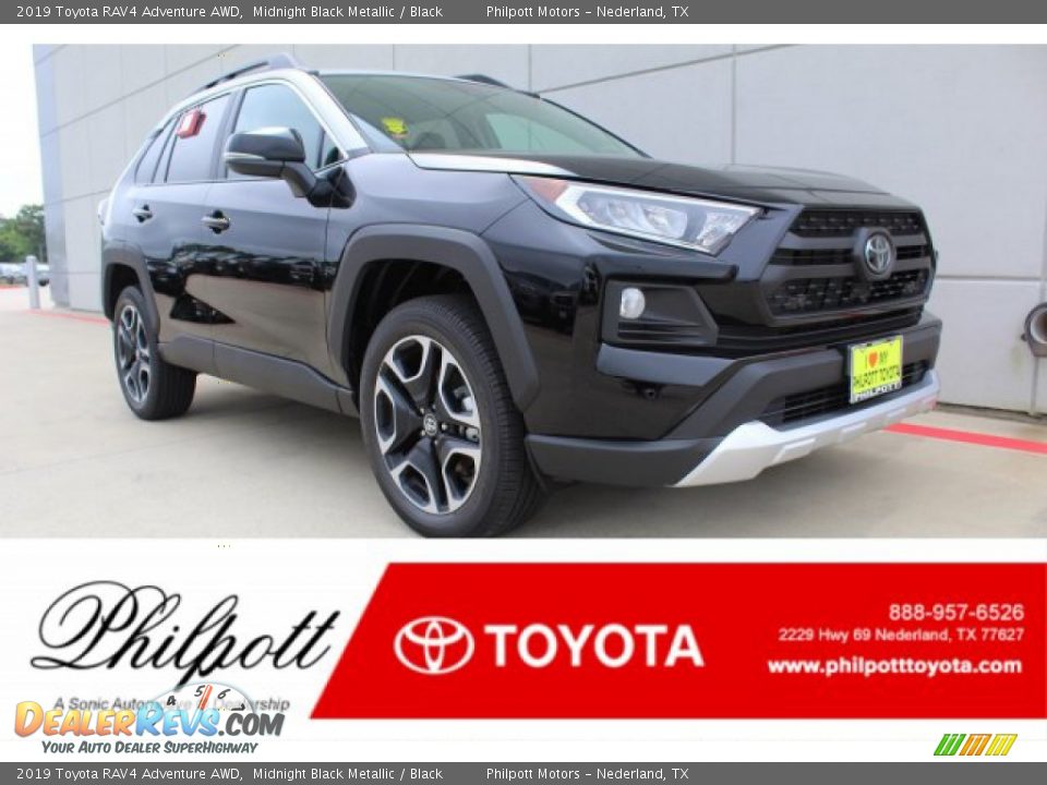 2019 Toyota RAV4 Adventure AWD Midnight Black Metallic / Black Photo #1