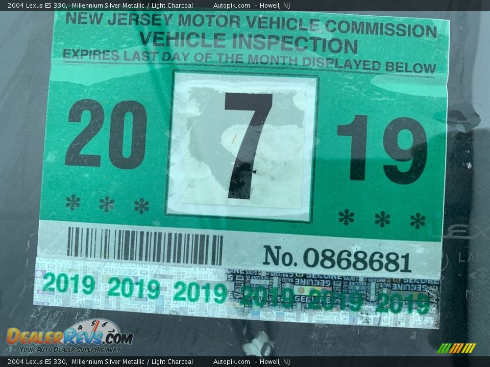 2004 Lexus ES 330 Millennium Silver Metallic / Light Charcoal Photo #9