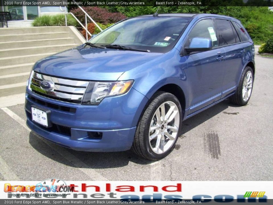 2010 Ford Edge Sport AWD Sport Blue Metallic / Sport Black Leather/Grey Alcantara Photo #7