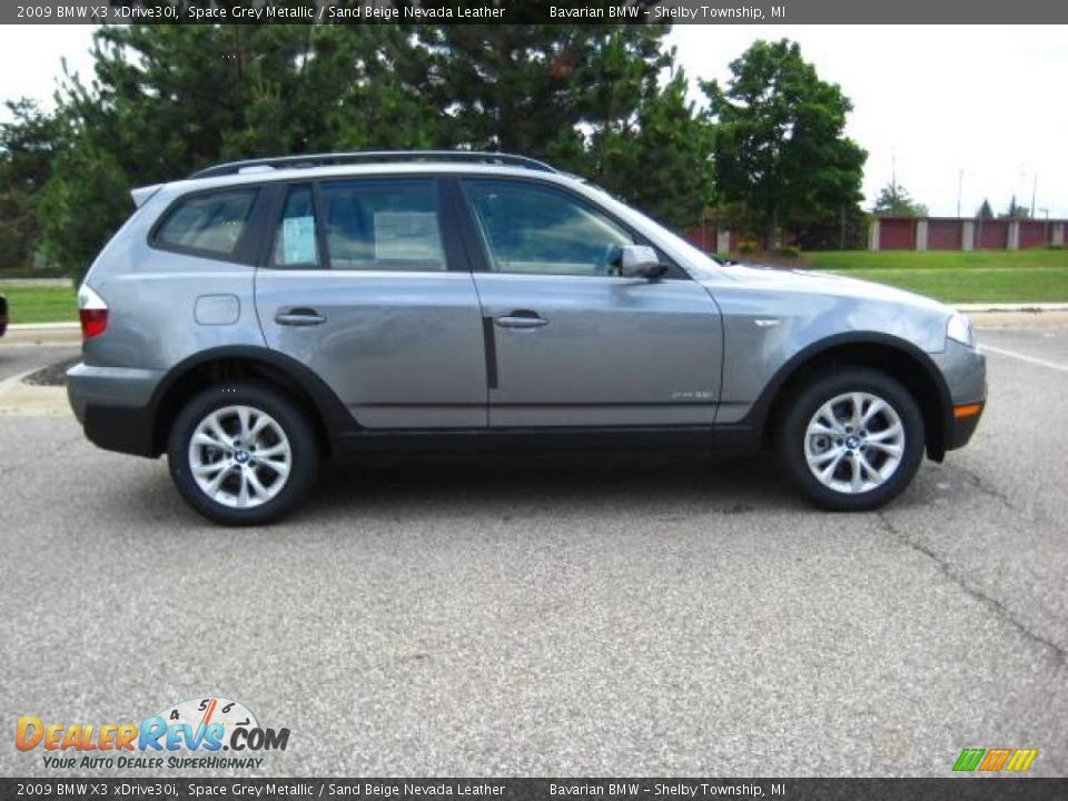 2009 BMW X3 xDrive30i Space Grey Metallic / Sand Beige Nevada Leather Photo #6