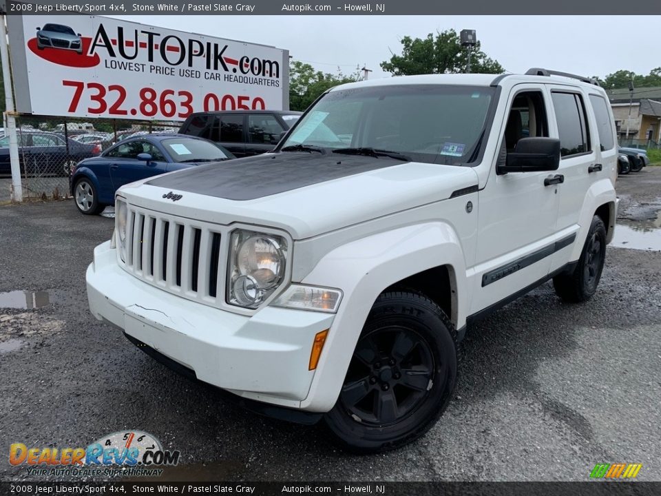 2008 Jeep Liberty Sport 4x4 Stone White / Pastel Slate Gray Photo #1