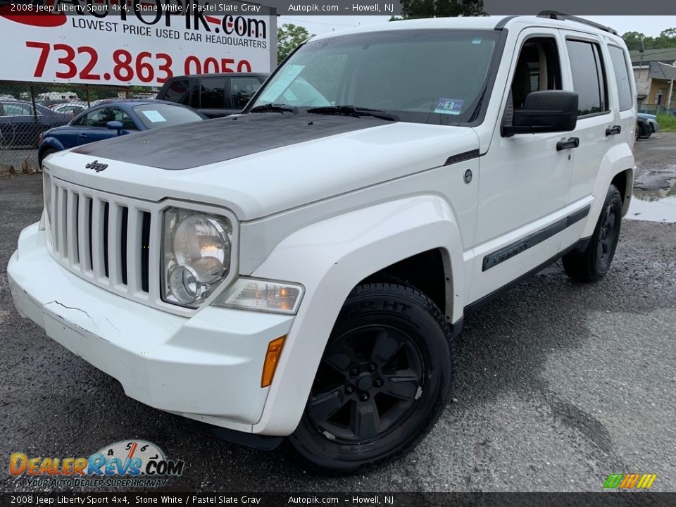 2008 Jeep Liberty Sport 4x4 Stone White / Pastel Slate Gray Photo #2