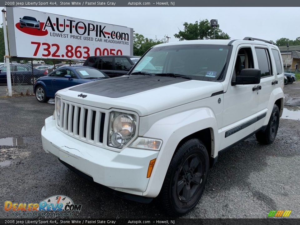 2008 Jeep Liberty Sport 4x4 Stone White / Pastel Slate Gray Photo #3