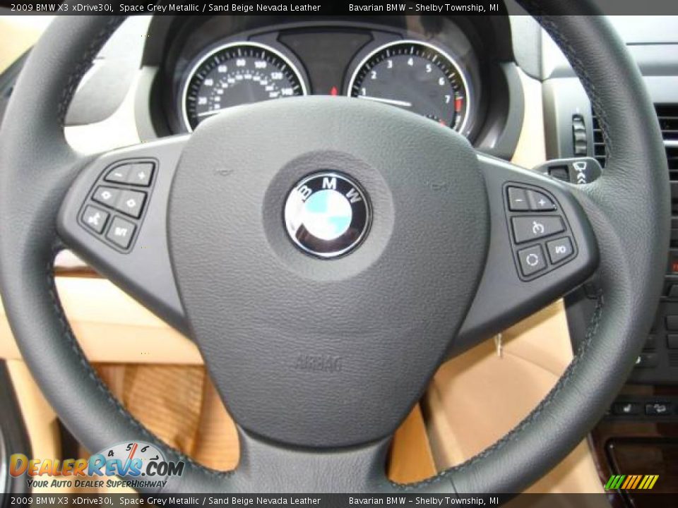 2009 BMW X3 xDrive30i Space Grey Metallic / Sand Beige Nevada Leather Photo #15