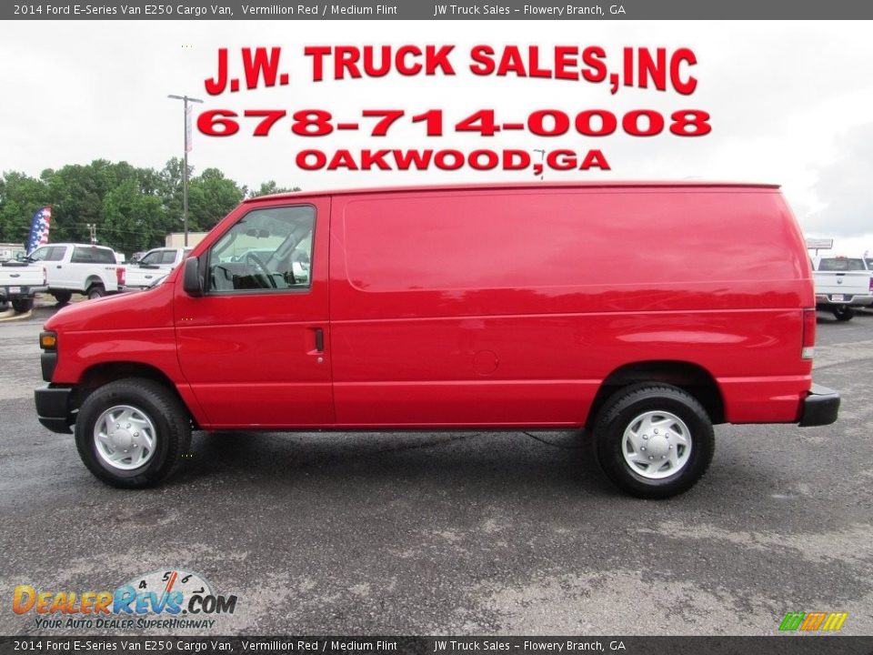 2014 Ford E-Series Van E250 Cargo Van Vermillion Red / Medium Flint Photo #2