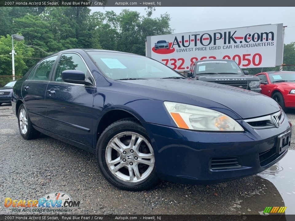 2007 Honda Accord SE Sedan Royal Blue Pearl / Gray Photo #1