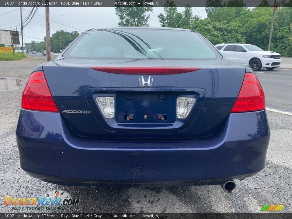 2007 Honda Accord SE Sedan Royal Blue Pearl / Gray Photo #6