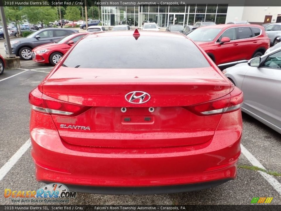 2018 Hyundai Elantra SEL Scarlet Red / Gray Photo #3