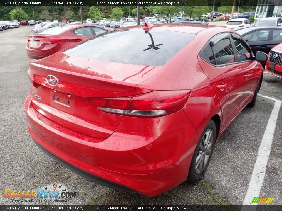 2018 Hyundai Elantra SEL Scarlet Red / Gray Photo #4