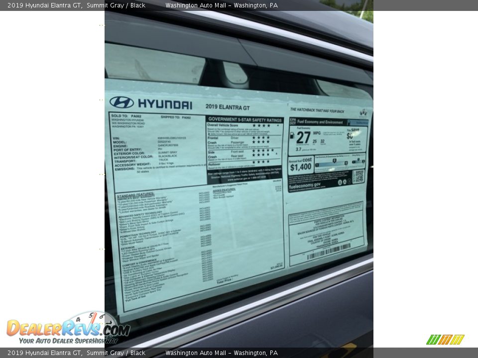 2019 Hyundai Elantra GT  Window Sticker Photo #16