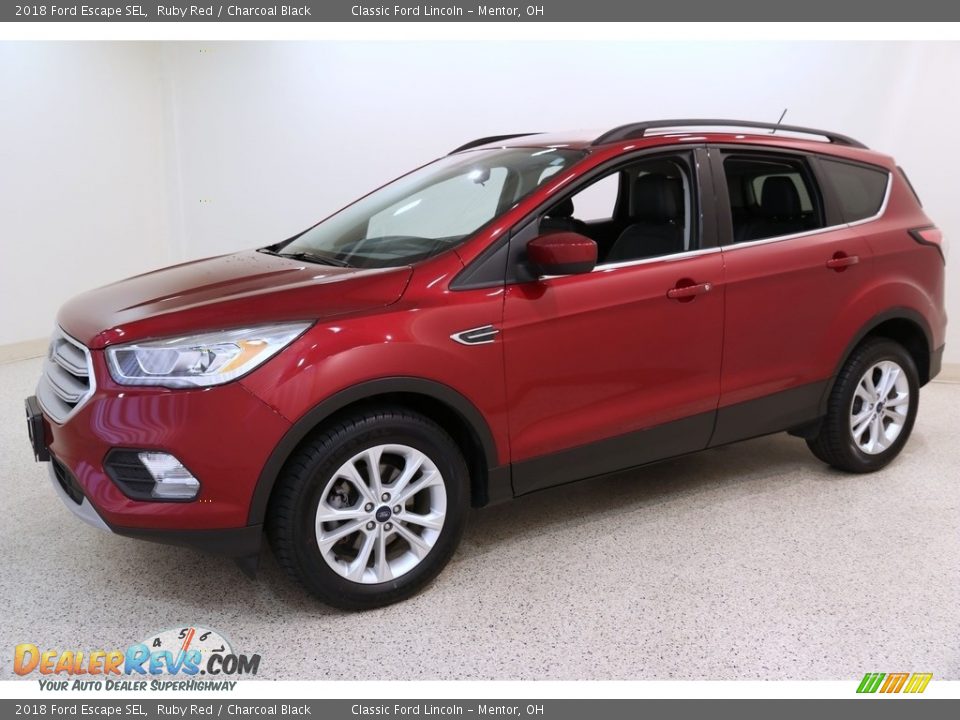 2018 Ford Escape SEL Ruby Red / Charcoal Black Photo #3