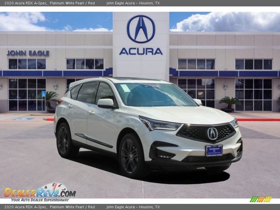 2020 Acura RDX A-Spec Platinum White Pearl / Red Photo #1