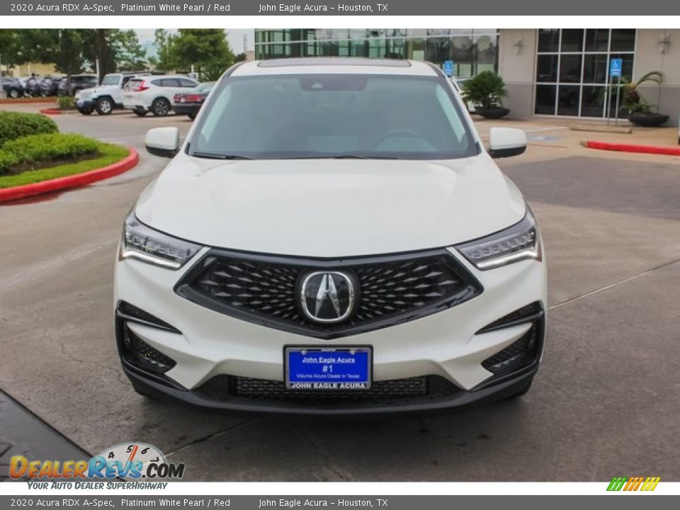 2020 Acura RDX A-Spec Platinum White Pearl / Red Photo #2