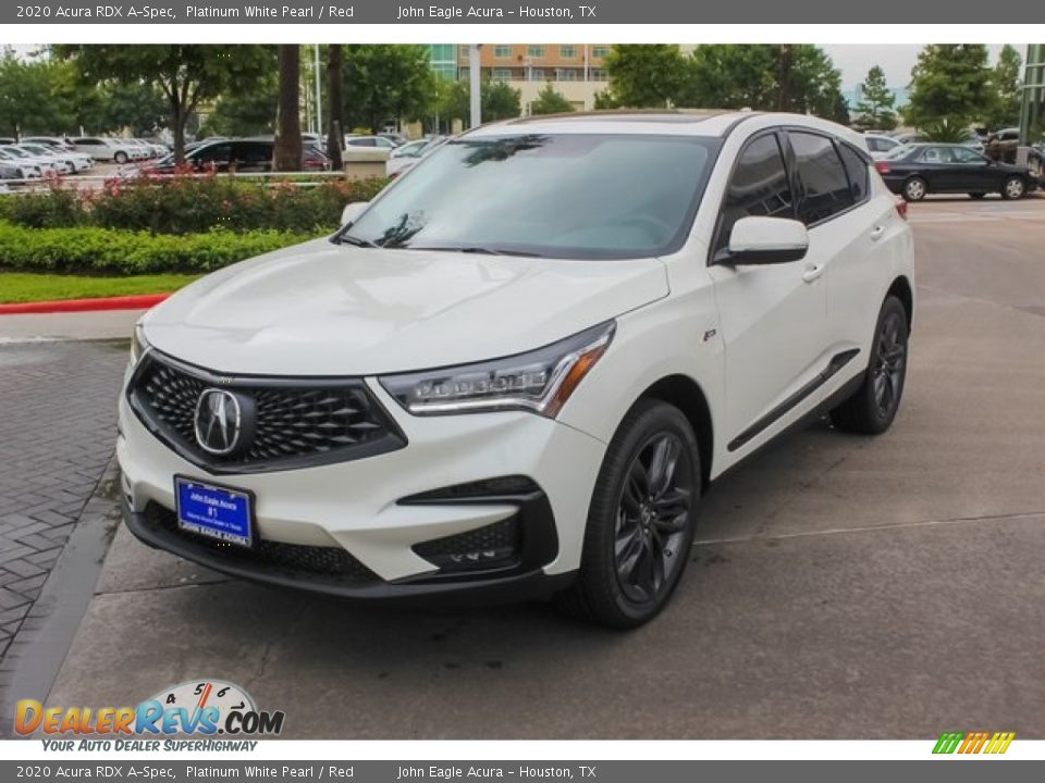 2020 Acura RDX A-Spec Platinum White Pearl / Red Photo #3