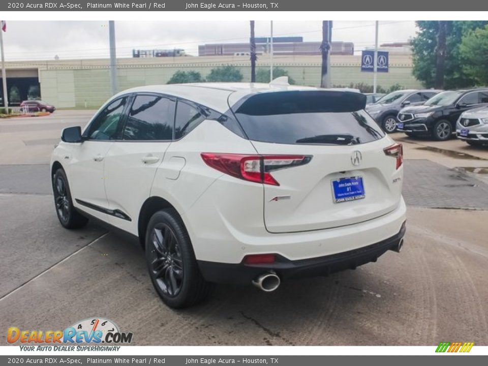2020 Acura RDX A-Spec Platinum White Pearl / Red Photo #5